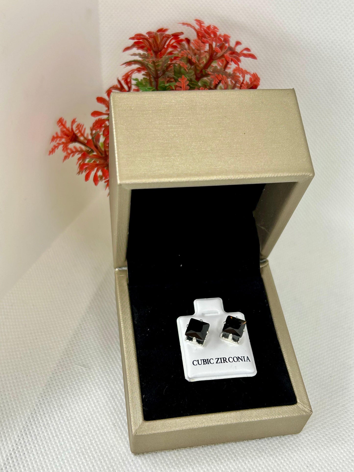 Square Zircon Stone Studs ( Size 04 )