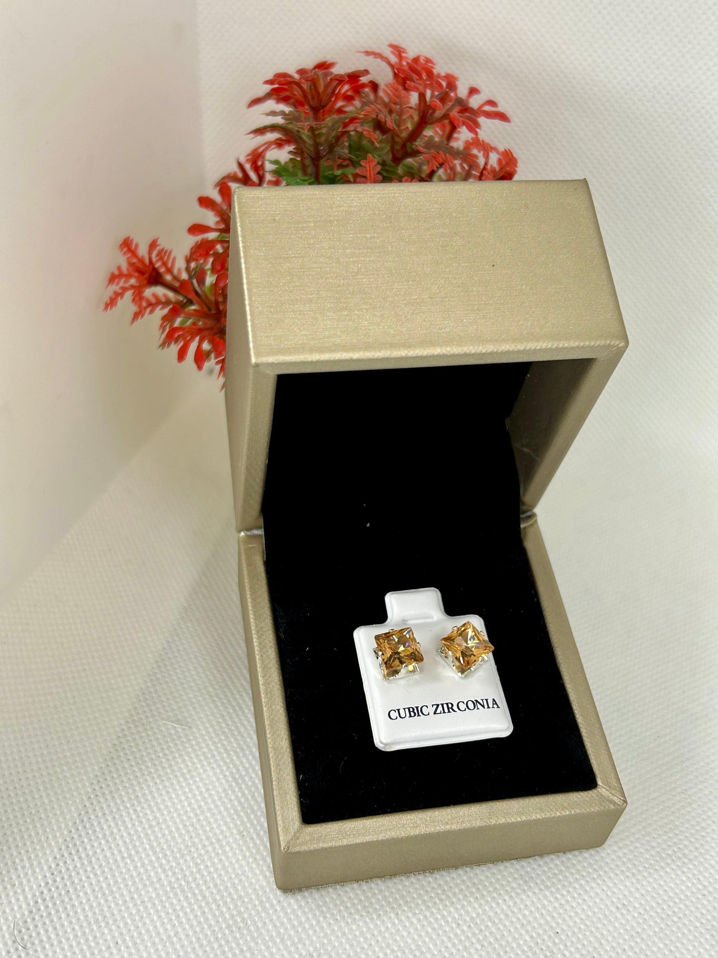 Square Zircon Stone Studs ( Size 04 )