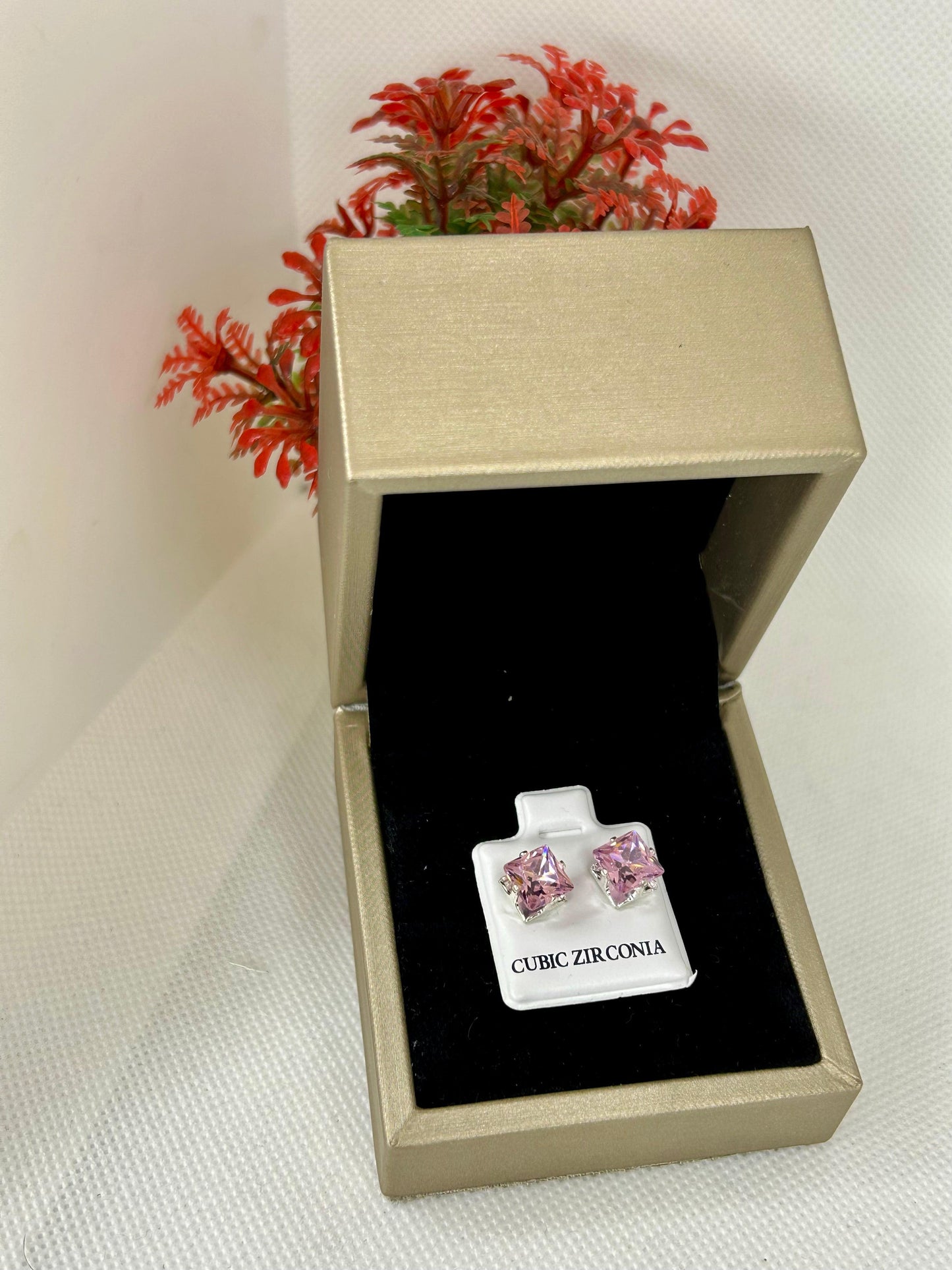Square Zircon Stone Studs ( Size 04 )