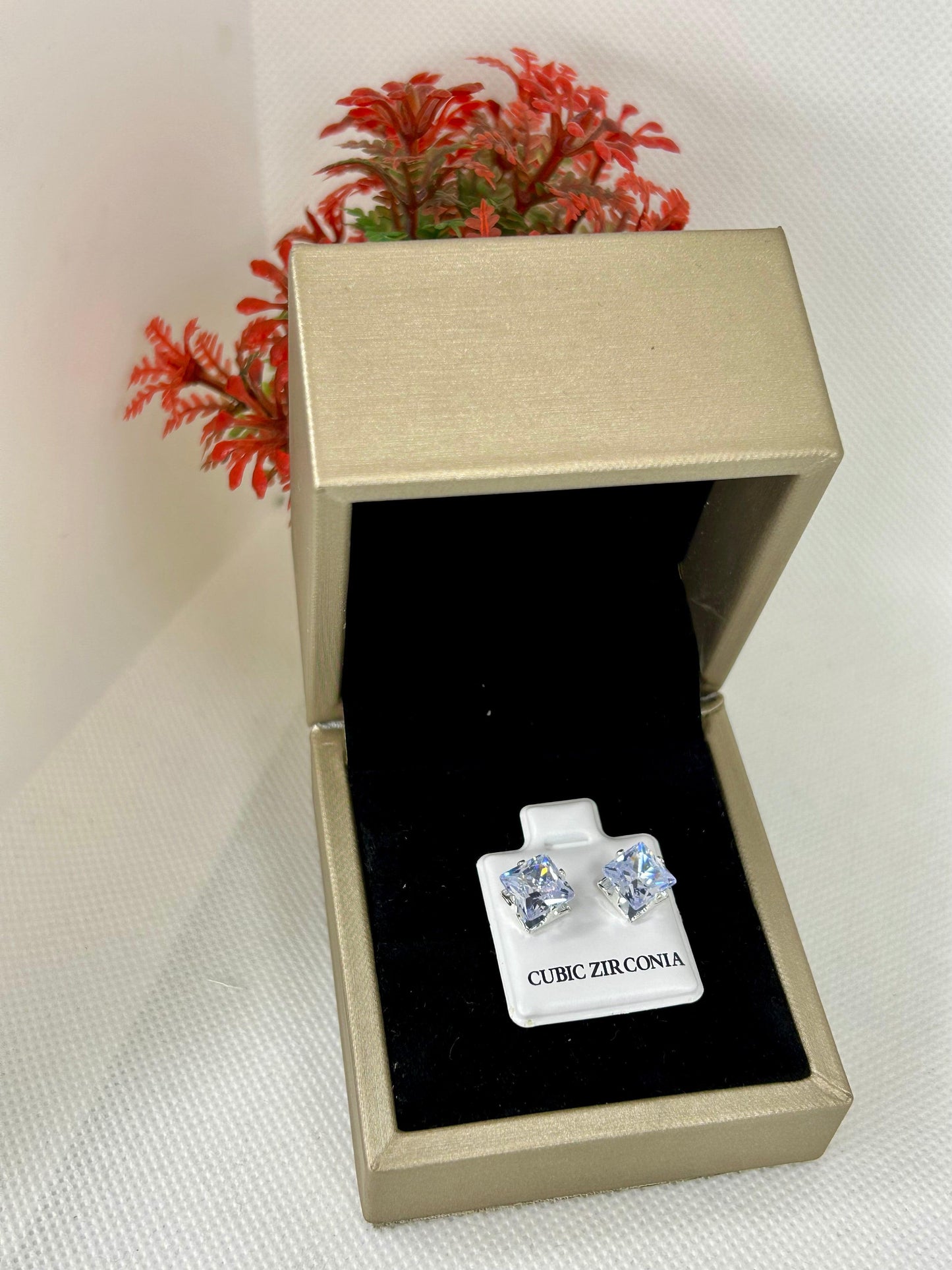 Square Zircon Stone Studs ( Size 04 )