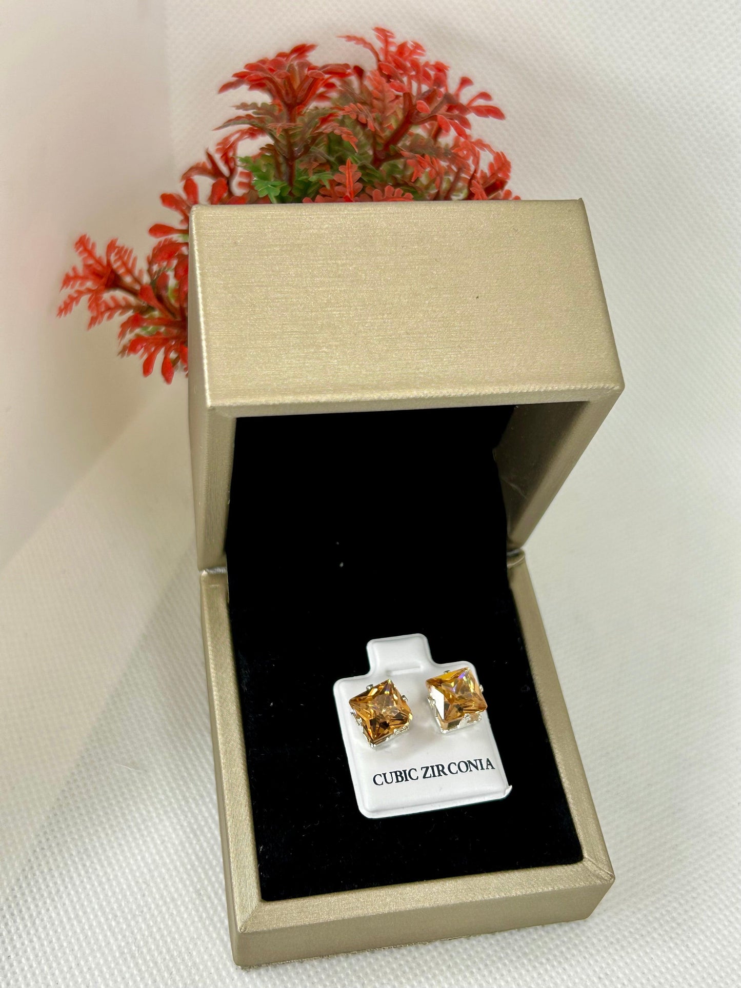 Square Zircon Stone Studs ( Size 05 )