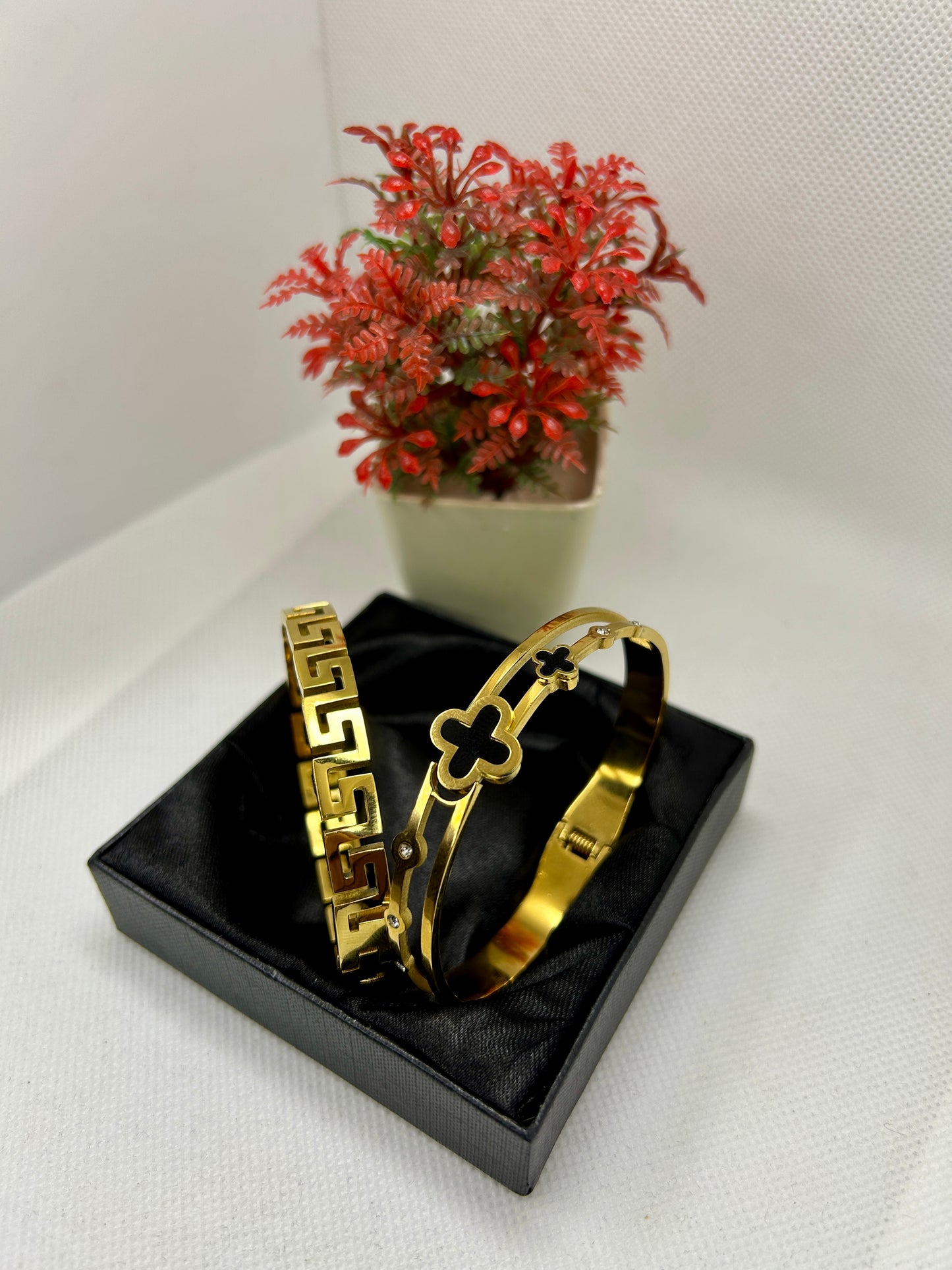 Pair of Stainless Steel 18k Gold Plated Handcuffs