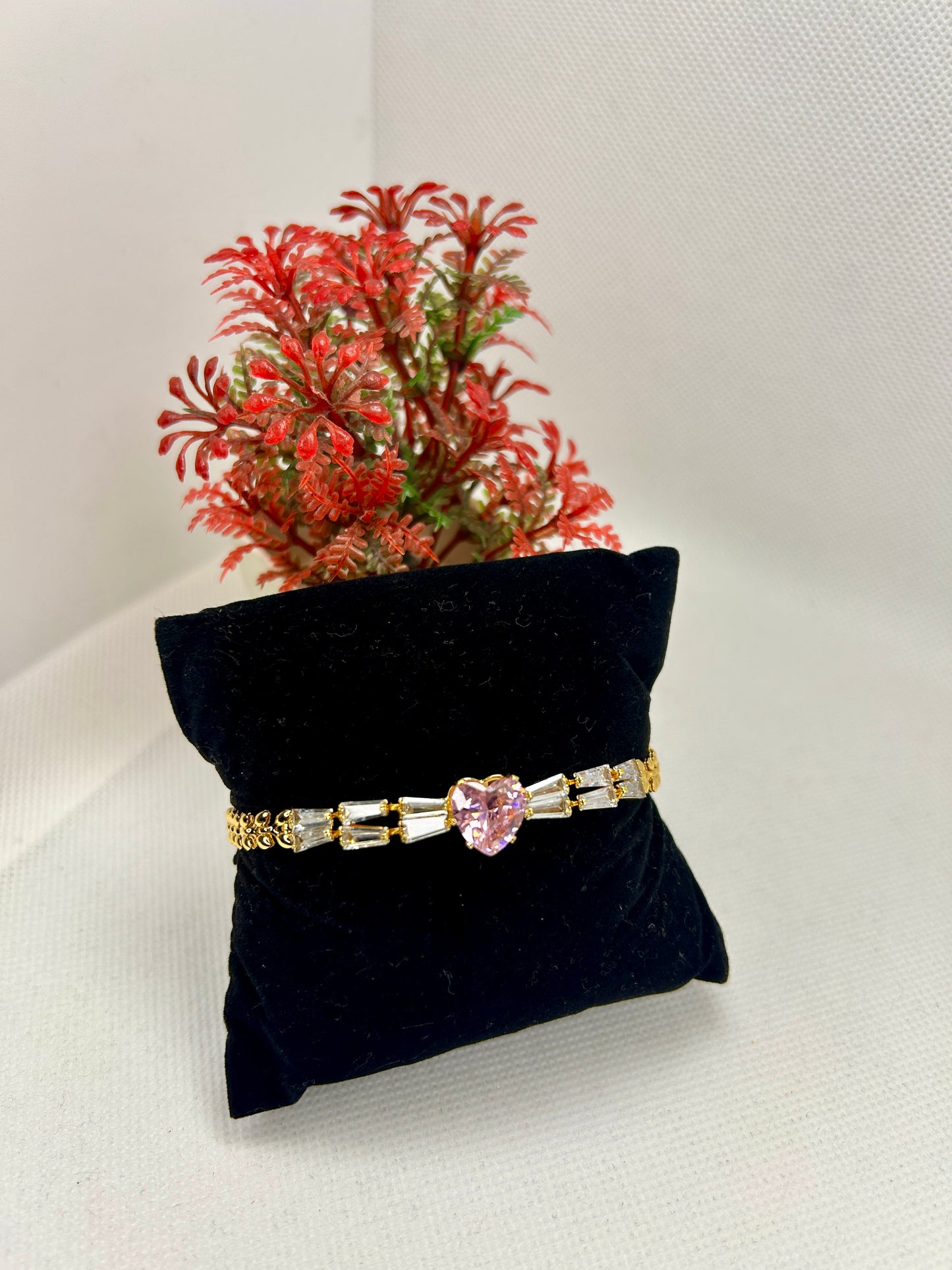 Heart Zirconia Stainless Steel Bracelet