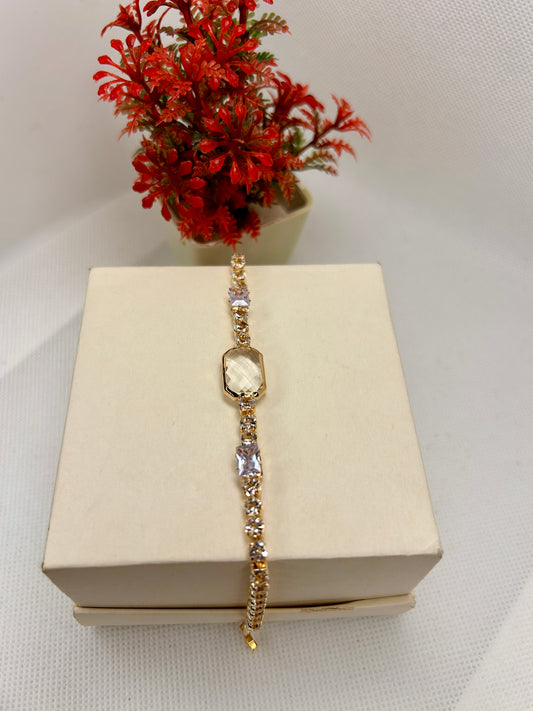 Double Mirror Zircon Stone Bracelet