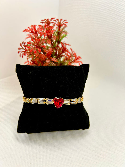 Heart Zirconia Stainless Steel Bracelet