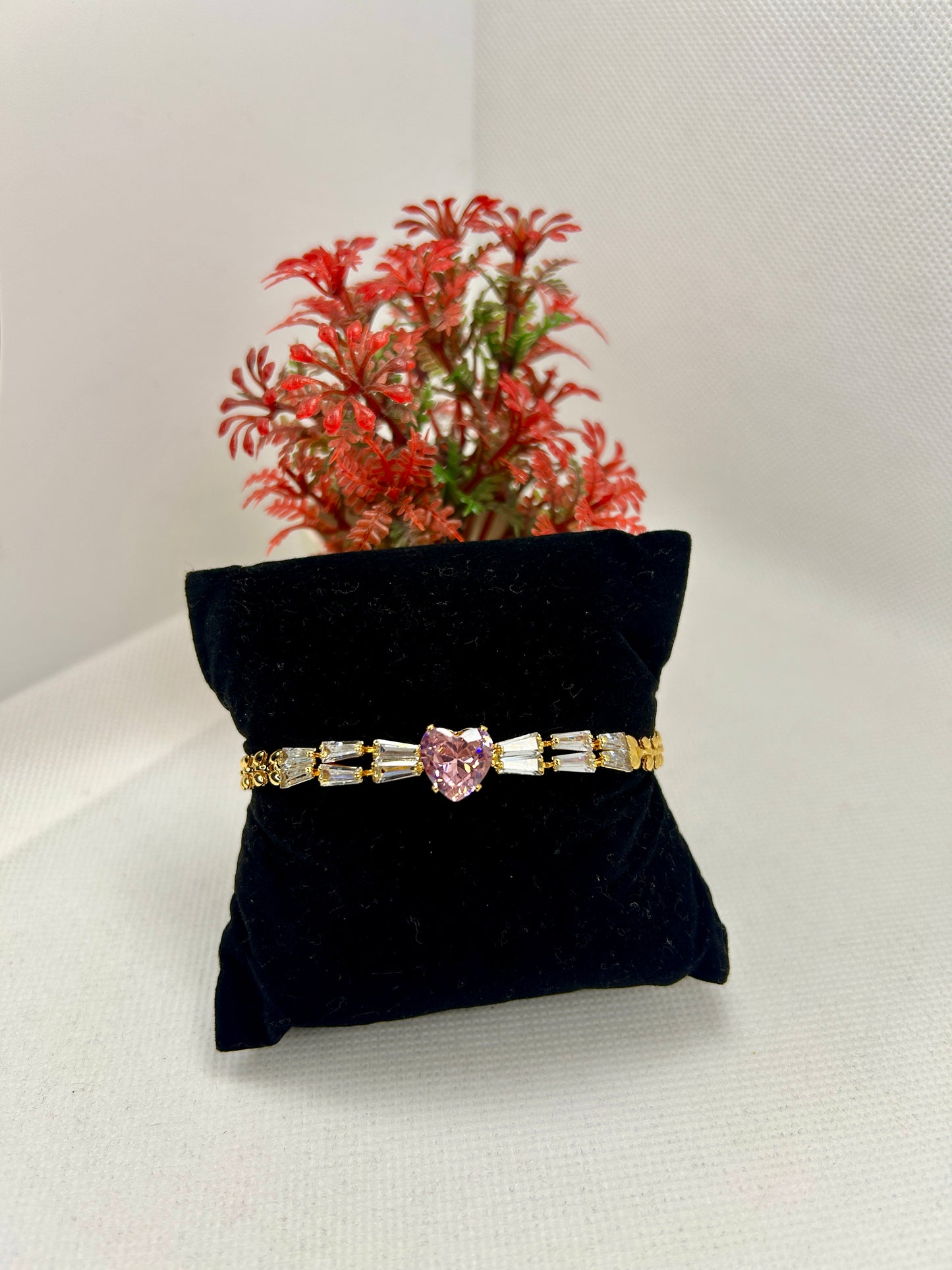 Heart Zirconia Stainless Steel Bracelet