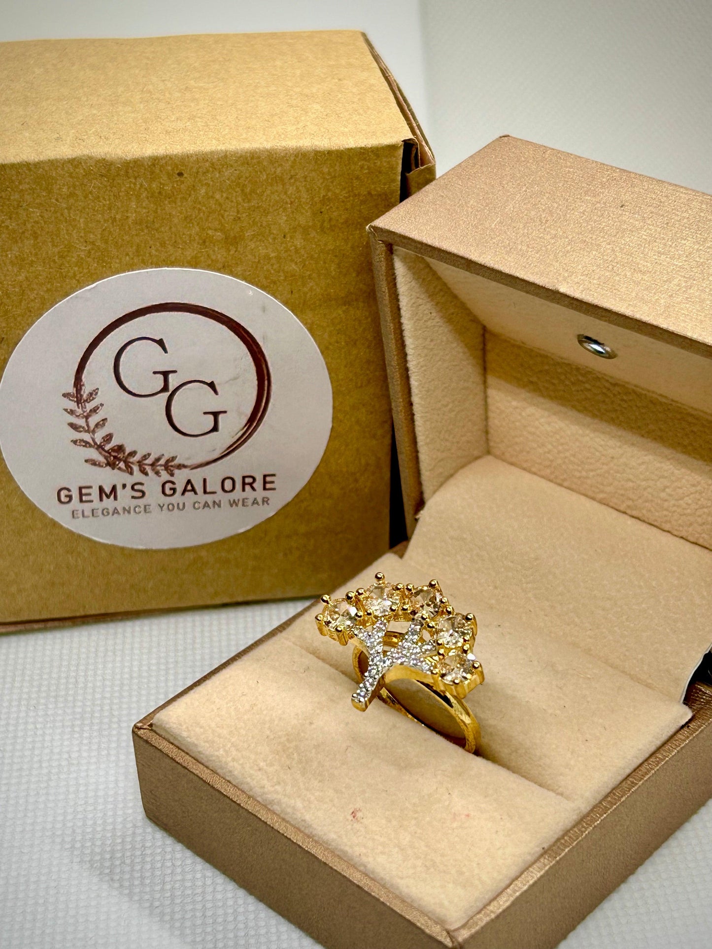 Tree Shape Zircon Stones Carat Rings