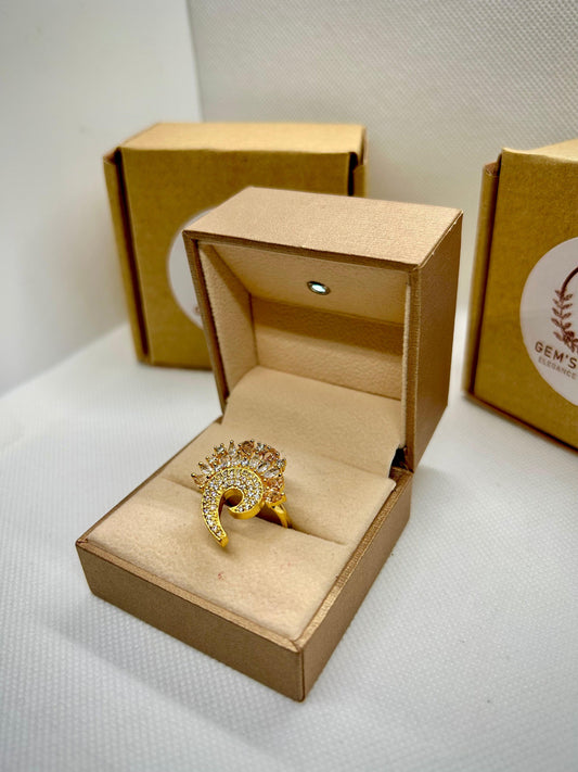 Comma Shape Zircon Stone Carat Rings