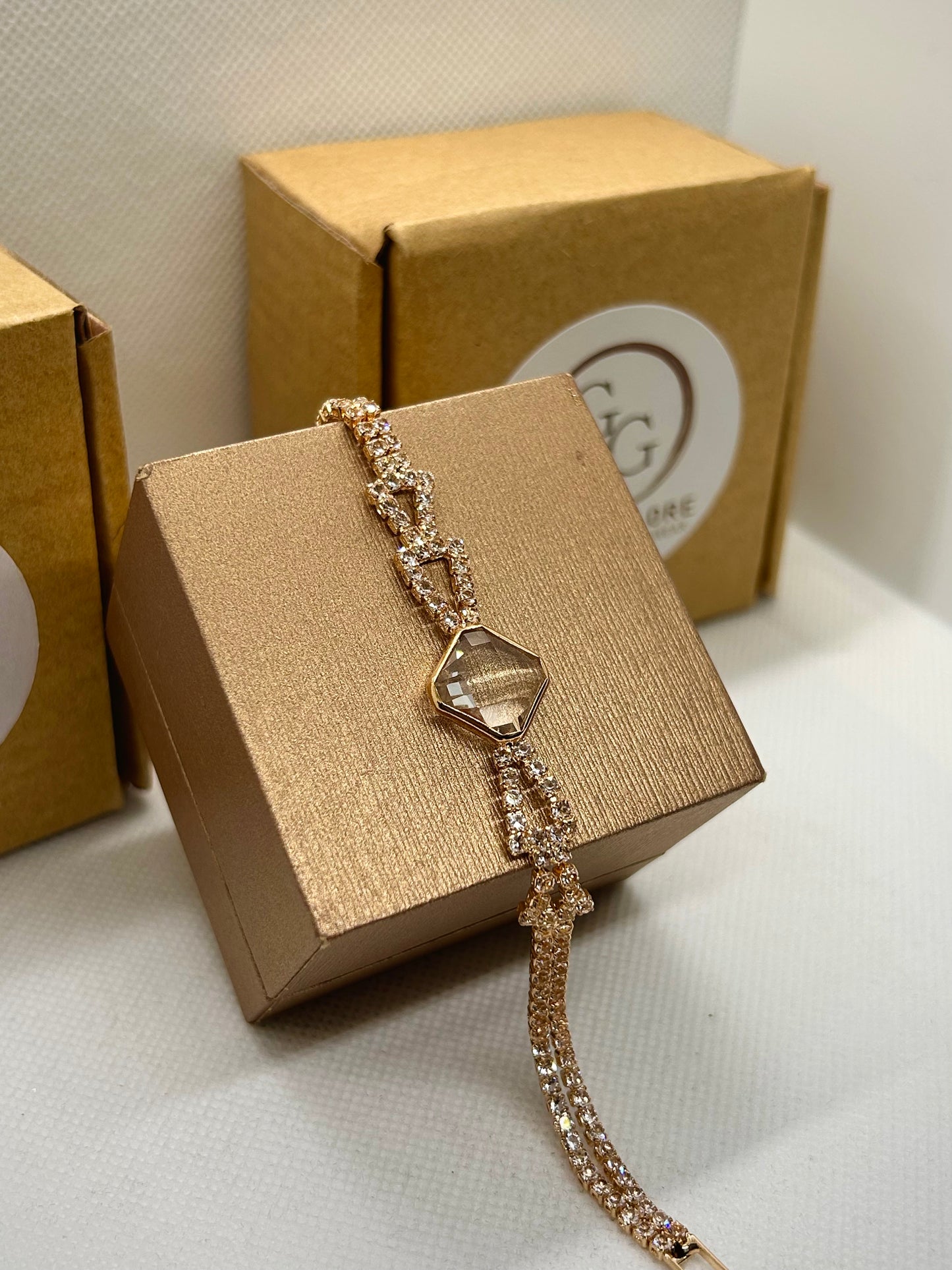 Double Shaded Mirror Zircon  Stone Bracelet