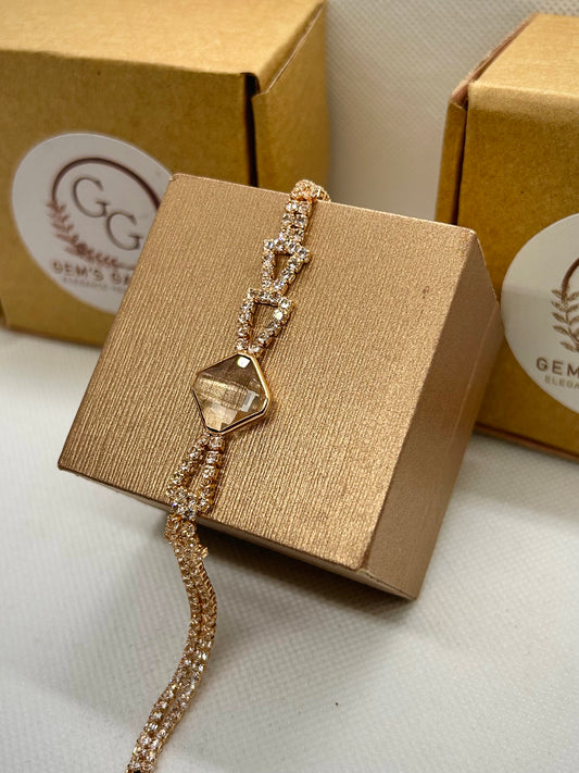 Double Shaded Mirror Zircon  Stone Bracelet