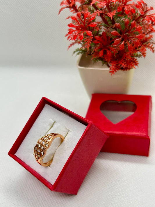 Net Sparkling Stones Ring