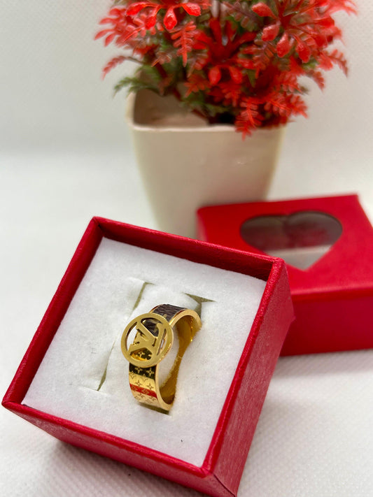 Varsace Stainless Steel Golden Ring