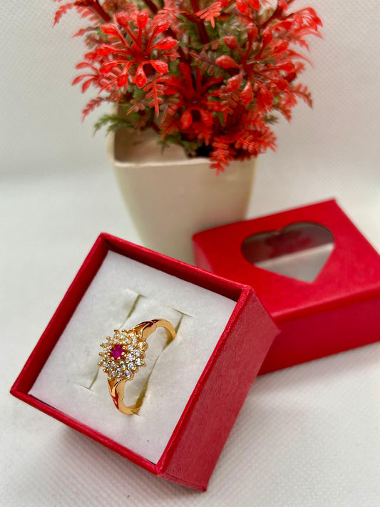 Petal Perfection Crystal Stone Ring