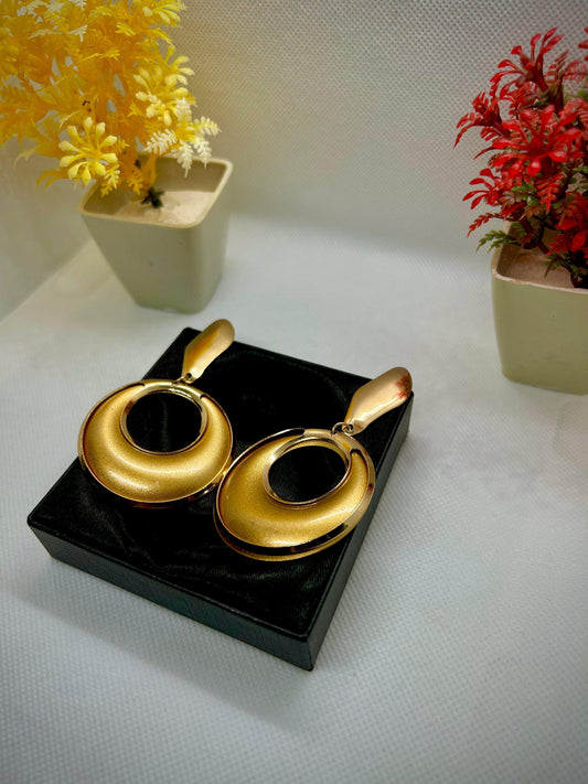 Stainless Steel Golden Earrings