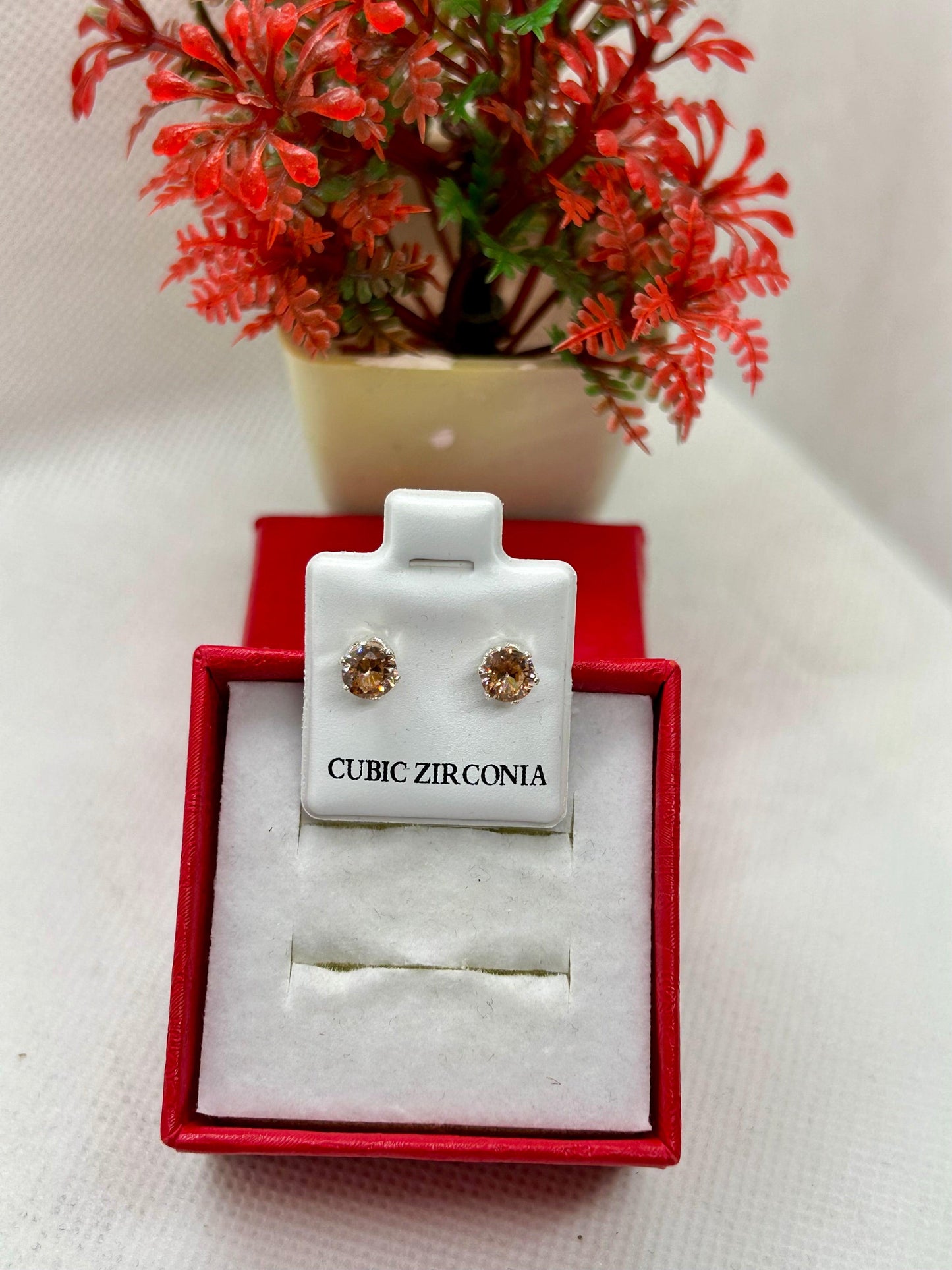 Round Cubic Zirconia Studs