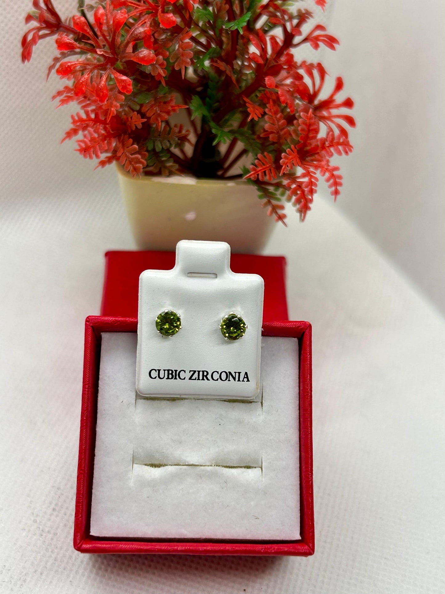 Round Cubic Zirconia Studs