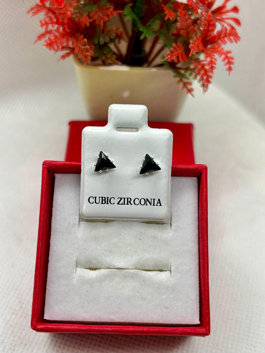 Triangle Cubic Zirconia Studs
