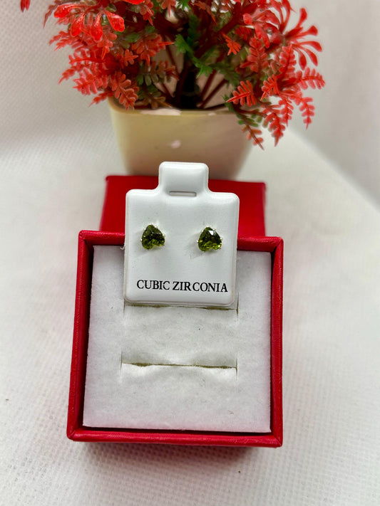 Heart Cubic Zirconia Studs