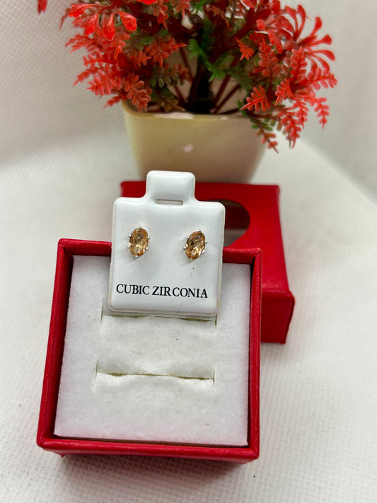 Oval Cubic Zirconia Studs