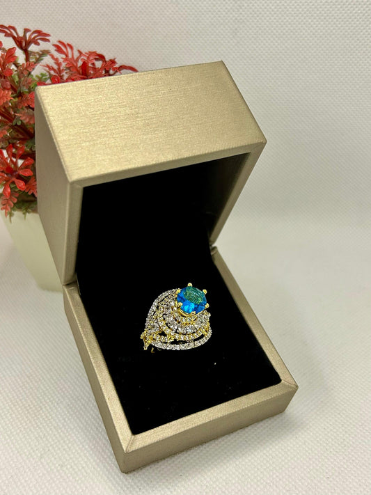Aqua Glow Carat Ring