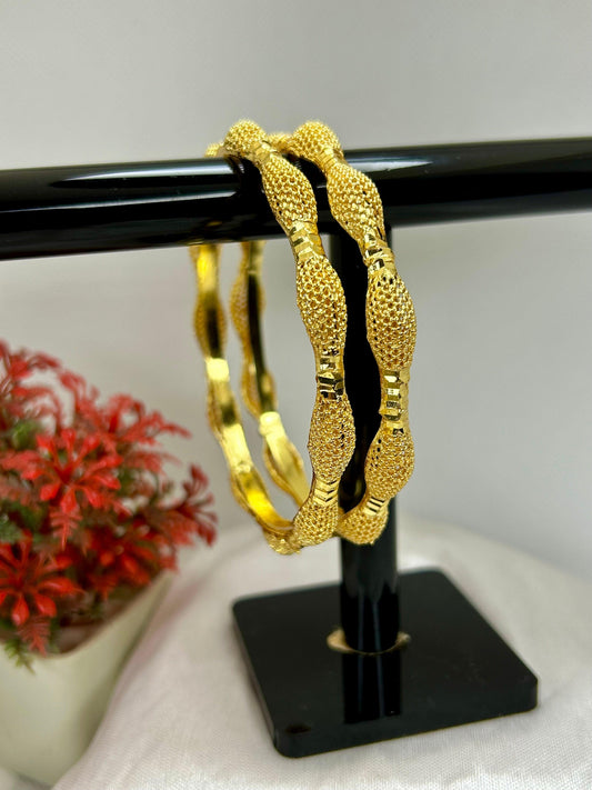 Pair of Golden Net Bangles for Women