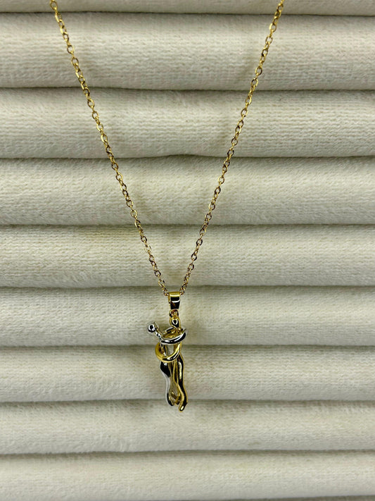 Love Huggies Couple Golden Pendant