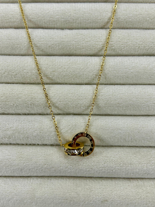 Luxury Gold Roman Numeral Necklace Pendant for Women