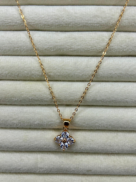 Clover Flower Crystal Stone Pendant