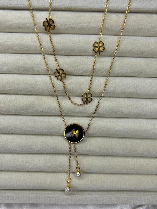 Flowers Resin Inlay Pearls Pendant