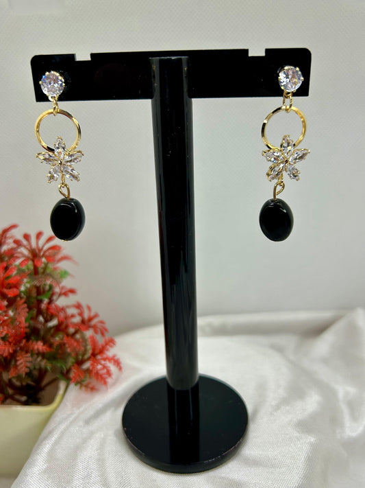 Crystal Flower Drop Earrings
