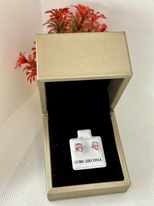 Square Zircon Stones Studs ( Size 02 )