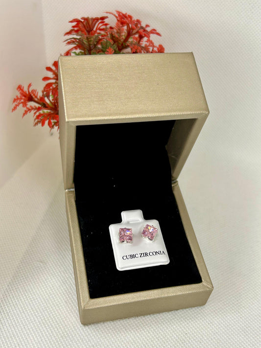 Square Zircon Stone Studs ( Size 03 )