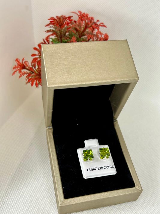 Square Zircon Stone Studs ( Size 04 )
