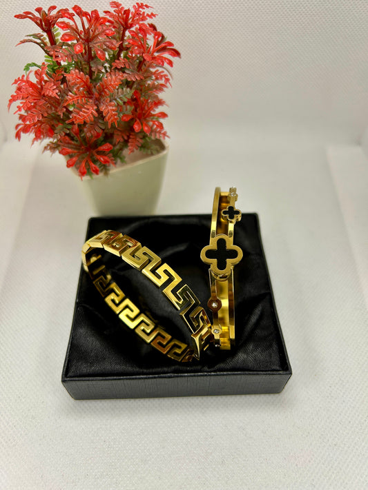 Pair of Stainless Steel 18k Gold Plated Handcuffs